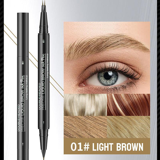 Double-Ended Eyebrow Pencil, 1 Box Waterproof Long Lasting Liquid Eyebrow Pencil, Natural Eyebrow Pencil, Eye Brow Makeup Tool for Women